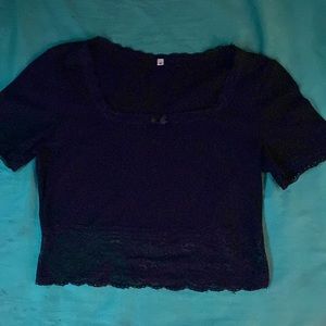 Black Laced Crop Top ♠️